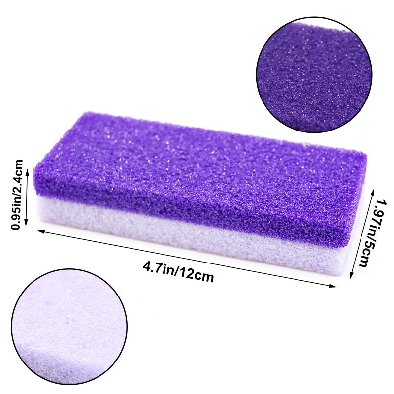 lenpestia Foot Pumice Stone 4 Pack Pedicure Stone for Feet Pumice Sponge for Feet Callus Remover and Scrubber Double Sided Pedicure Foot Pumice Stone for Feet and Heels Callus and Dead Skins (Purple) - Image 2